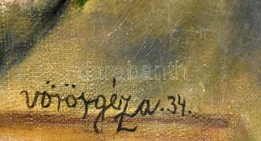 Vörös Géza jelzéssel: Csendélet. Olaj, vászon 60x50 cm