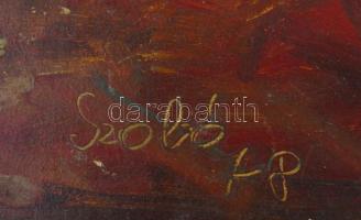 Szabó 78 jelzéssel: Csendélet női arccal. Olaj, karton, 73×61 cm