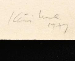 Kéri Imre (1945- ): Csónak, 1979. Szén, papír, jelzett. 29,5x42 cm