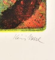 Kéri Imre (1945- ): "Nyári este" (summer evening). Színes rézkarc, papír, jelzett, számozo...