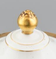 Hutschenreuter porcelán szószos kínáló. Aranyozott jelzett, kis kopással. m: 20 cm, d: 22 cm