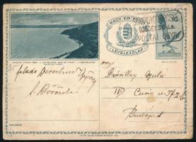 1935 Megviselt állapotú díjjegyes levelezőlap SOMOGYDÖRÖCSKE postaügynökségi bélyegzéssel