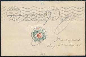 1916 Levél Karlsbadból Budapestre 20f portóval