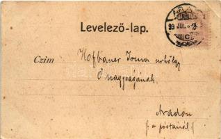 1899 (Vorläufer) Lippa, Lipova; Solymosi vár, Máriaradna a templommal, Lippa és Maros folyam. Josef ...