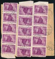 1946 Csomagszállító 2 x 100P okirati illetékkel + Újjáépítés 15 x 1.000P bérmentesítéssel "KISÚ...
