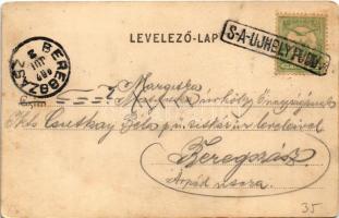 1902 Sátoraljaújhely, Fő utca, Bokros János-féle Vadászkürt szálloda, Lövy Adolf üzlete és saját kia...