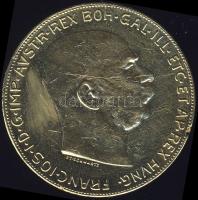 Ausztria 1915. 100K Au 22,5g későbbi 14karátos (0,585) utánverete T:2- k. ph