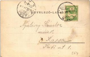 1903 Budapest VII. Központi (Keleti) pályaudvar és a Csömöri út, villamos, Baross szobor, üzletek. G...