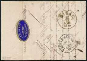 1870 5kr levélen kék "JASENOVAZ" - Agram 1870 5kr on cover, blue "JASENOVAZ" - A...