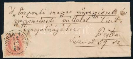 1868 5kr levélen / on cover "TISZA-ROFF" - Pest