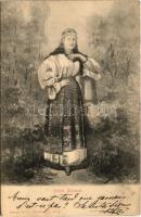 1906 Portul National / Romanian folklore, woman in traditional costumes. Stengel & Co. (EK)