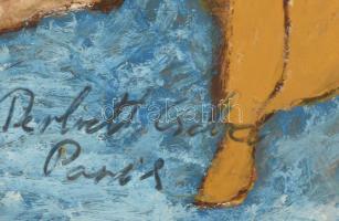 Perlrott Csaba jelzéssel: Jelenet. Olaj, karton. Dekoratív fakeretben. 35x25 cm