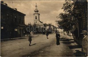 1917 Máramarossziget, Sighetu Marmatiei; templom, utca, üzletek / street view, church, shops. photo (EK)