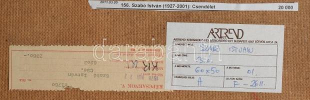 Szabó István (1927 - 2001): Csendélet farost, olaj, keretben 50 x 60 cm