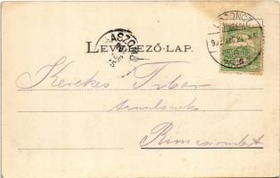 1902 Losonc, Lucenec; Római katolikus templom, piac, városi szálloda. Redlinger kiadása / Catholic c...