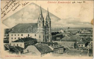 1900 Komárom, Komárno; látkép. Czike Dénes kiadása / general view (kis szakadás / small tear)