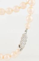 Tenyésztett gyöngy nyaklánc, díszes kapcsokkal, 45 cm, gyöngyök 5 mm