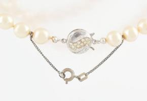 Tenyésztett gyöngy nyaklánc ezüst kapoccsal (0,835) 35 cm 7 mm gyöngymérettel