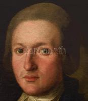 Ismeretlen festő, jelzés nélkül: Nemesi pár portréja. 2 db festmény. Olaj, vászon, restaurált, korab...