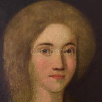 Ismeretlen festő, jelzés nélkül: Nemesi pár portréja. 2 db festmény. Olaj, vászon, restaurált, korab...