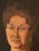 Ismeretlen festő: Nemesi pár portréja. 2 db festmény. Olaj, vászon, restaurált, a női portré erősebb...