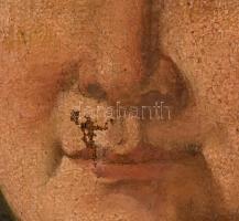 Ismeretlen festő: Nemesi pár portréja. 2 db festmény. Olaj, vászon, restaurált, a női portré erősebb...