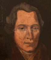 Ismeretlen festő: Nemesi pár portréja. 2 db festmény. Olaj, vászon, restaurált, a női portré erősebb...