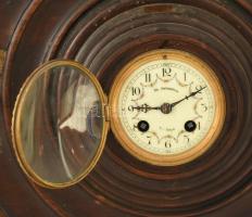 1850 körül, fa falióra, hónap nap kijelzéssel, mechanikus, nincs kipróbálva, 60x59 cm /