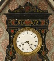 1870 körül, III. Napóleon asztali óra, üvegezett fatokjában, felesütős szerkezettel, nincs kipróbálv...