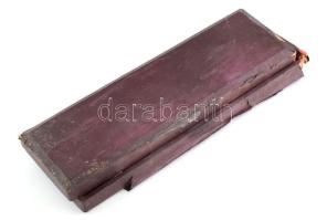 Belga ezüstözött kés készlet 8 darabos, jelzett, sérült díszdobozban