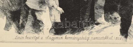 6 db Lenin életét bemutató rézkarc. klf alkotók, jelzettek. 19x30 cm