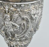 Petróleum lámpa spiáter testtel, üveg búrával 60 cm