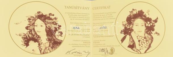 Hollóházi porcelán váza Faragó Miklós (1947- ) által tervezett A négy évszak - Tavasz dekorral. Limi...