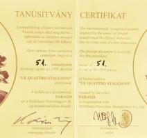 Hollóházi porcelán váza Faragó Miklós (1947- ) által tervezett A négy évszak Ősz dekorral. Limitált ...