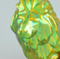 Zsolnay eozin mázas oroszlán, jelzett, hibátlan, m: 15 cm