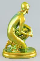 Zsolnay eozin mázas akt, jelzett, hibátlan, m: 25 cm