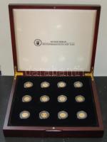 Németország 1991. "Német pénztörténet aranyban" 24klf db aranyérem egyenként 3,5g 14K (0,5...