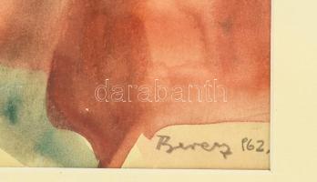 Berecz András (1929-2010): Csenbdélet. Akvarell, papír, jelzett. Üvegezett fa keretben, kis sérüléss...