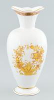 Herendi sárga indiai kosaras váza, jelzett, kis kopásokkal, m: 19 cm