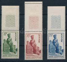 1950 Jubileumi év ívszéli sor Mi 293-195 (ívszél falcos / hinge on margin)