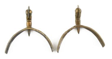 Antik ezüst (Ag) sarkantyú és bronz sarkantyú, jelzett, nettó: 39,81 g