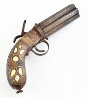 Replika pisztoly, antikolt, h: 22 cm