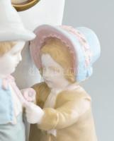 Kerámia óra, figurális, jelzett, kopásokkal, m: 25 cm, nincs kipróbálva