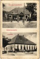 1915 Kajászó, Kajászószentpéter; községháza, Grosz Hermann kereskedése (kopott sarkak / worn corners)