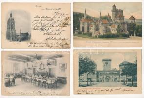 12 db RÉGI külföldi város képeslap vegyes minőségben / 12 pre-1945 Europan town-view postcards in mixed quality