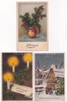 3 db RÉGI karácsonyi üdvözlő képeslap vegyes minőségben / 3 pre-1945 Christmas greeting postcards in mixed quality