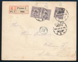 1919 Ajánlott levél 3 db M I. bélyeggel Bécsbe / Registered cover to Vienna. Signed: Bodor