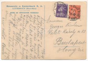 1928 Brasserie de Lutterbach S.S. (Haut-Rhin), Biere de Réputation Mondiale / Francia sörgyár reklám...