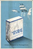 Mistral Cigaretta reklámlap / Mistral Cigarettes Erfrischende Zigarette mit Mentholgeschmack / cigarette advertisement card