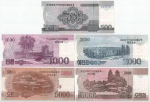 Észak-Korea 2002-2013. 5W-5000W (10xklf) MINTA felülbélyegzéssel és "0000000" sorszámmal T...